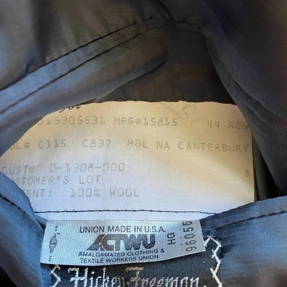 Hickey Freeman Canterbury Wool Sport Coat Dinner Jacket Blazer Men's 44R Gray - Picture 13 of 14